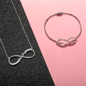 plated Ladies jewelry set by Visoire — personalized with “Dunla Randuoy Dd”